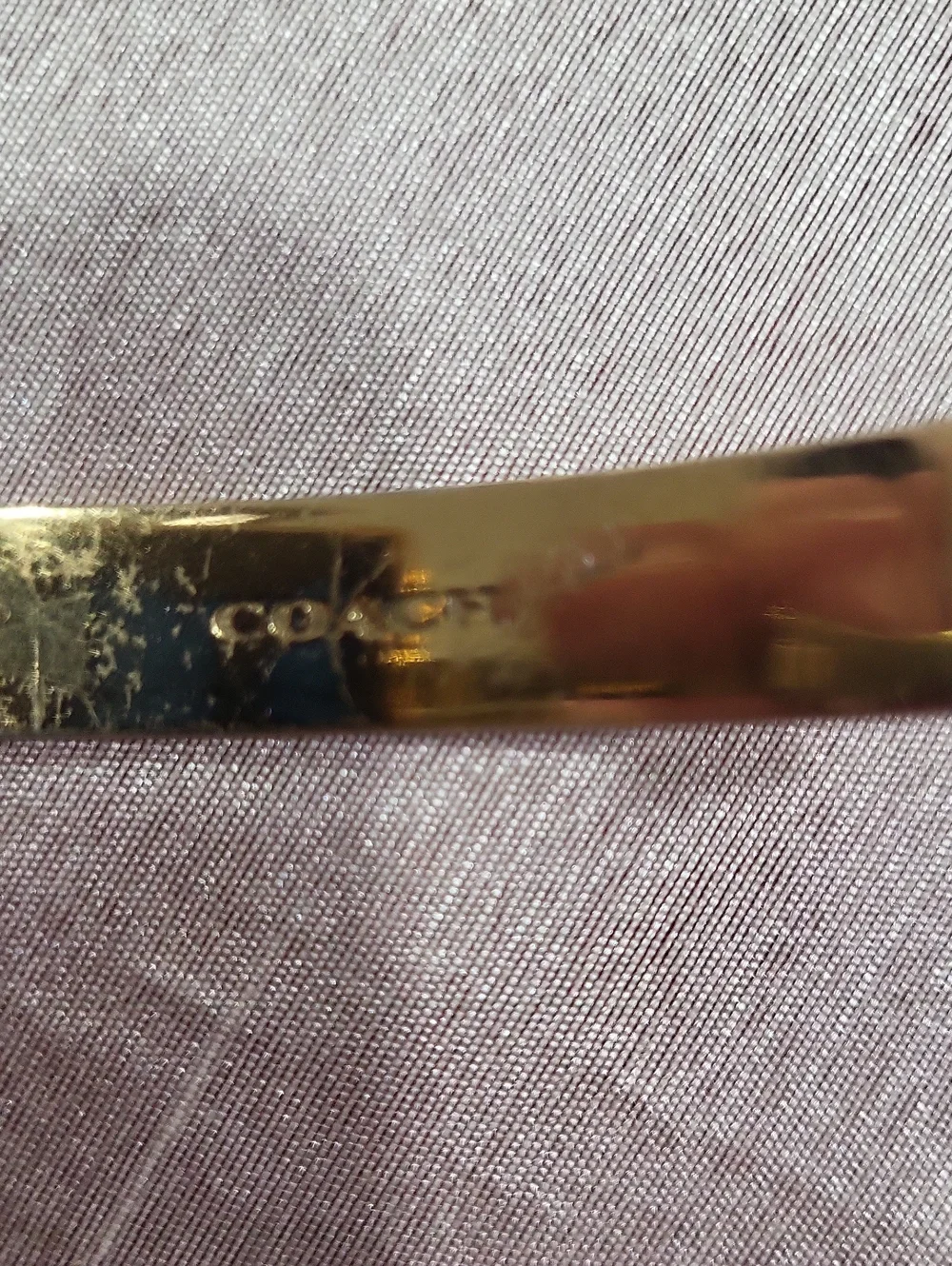 Coach White Enamel Bangle Bracelet with Gold 'C' Accent
